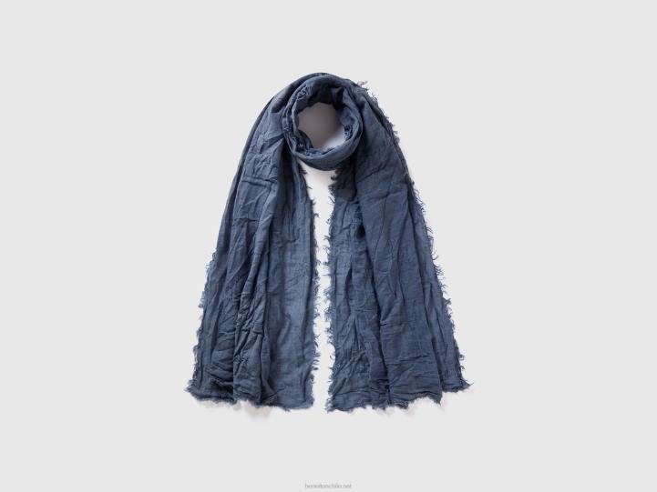 bufanda en mezcla de viscosa NHBF1500 azul hombres Benetton