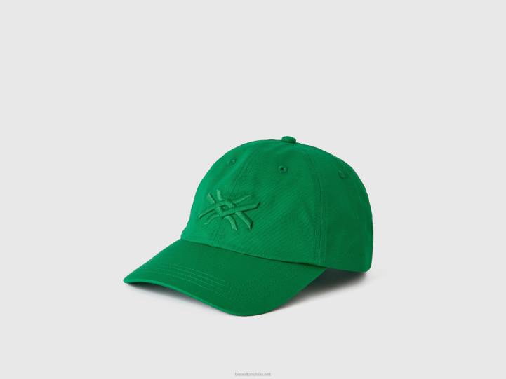gorra verde con logo bordado NHBF1540 verde hombres Benetton