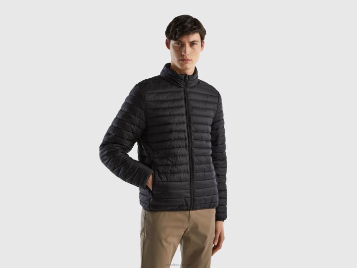 chaqueta acolchada de guata reciclada NHBF1188 negro hombres Benetton