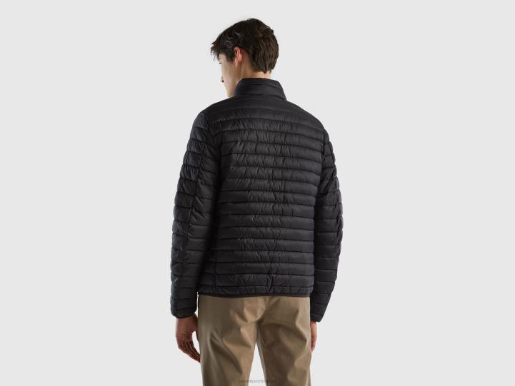 chaqueta acolchada de guata reciclada NHBF4423 negro hombres Benetton