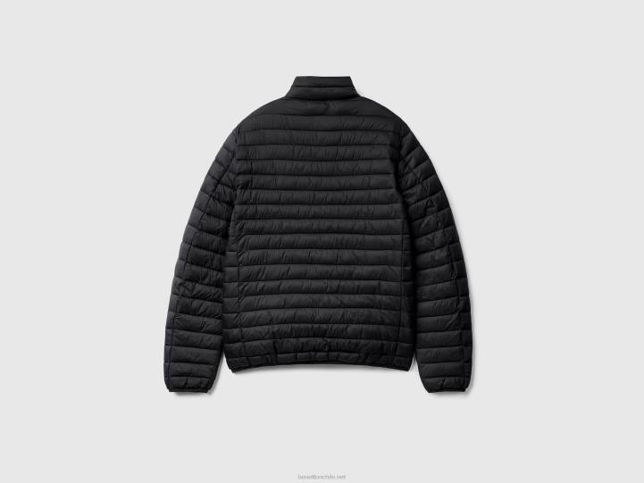 chaqueta acolchada de guata reciclada NHBF4423 negro hombres Benetton