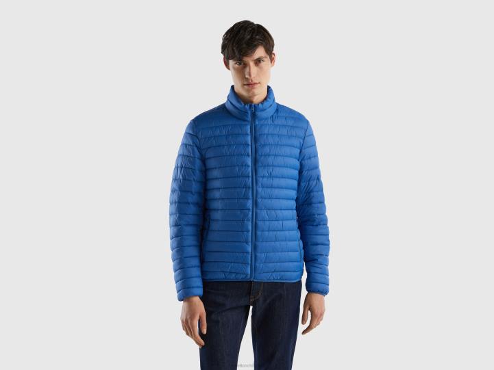 chaqueta acolchada de guata reciclada NHBF4430 azul claro hombres Benetton
