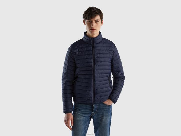 chaqueta acolchada de guata reciclada NHBF4436 azul oscuro hombres Benetton
