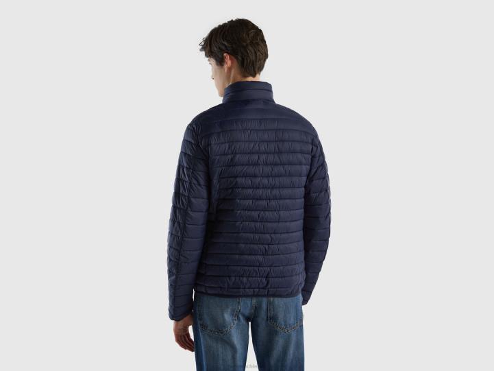 chaqueta acolchada de guata reciclada NHBF4436 azul oscuro hombres Benetton