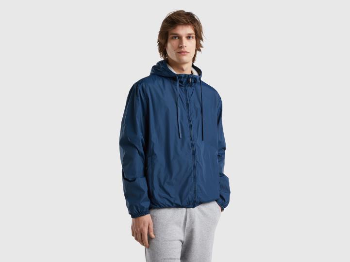 chaqueta de nailon reciclado NHBF1191 fuerza aérea azul hombres Benetton