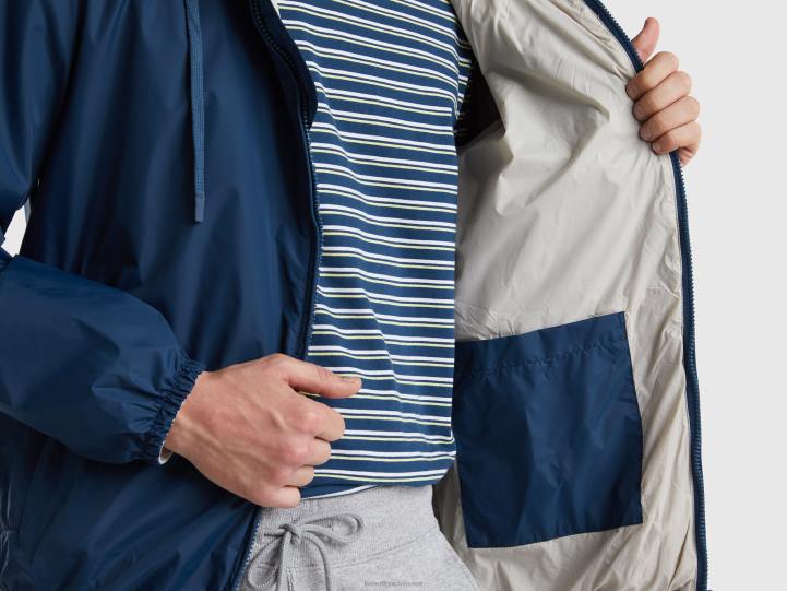 chaqueta de nailon reciclado NHBF1191 fuerza aérea azul hombres Benetton