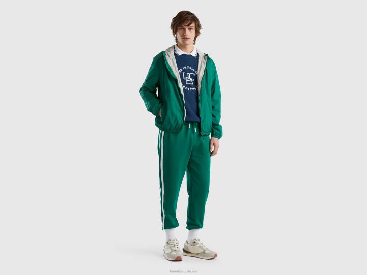 chaqueta de nailon reciclado NHBF1194 verde oscuro hombres Benetton