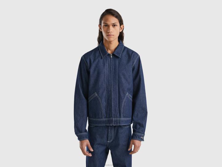 chaqueta de piloto con cremallera NHBF4431 azul oscuro hombres Benetton