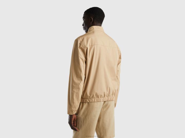 chaqueta ligera con cremallera NHBF4422 beige hombres Benetton