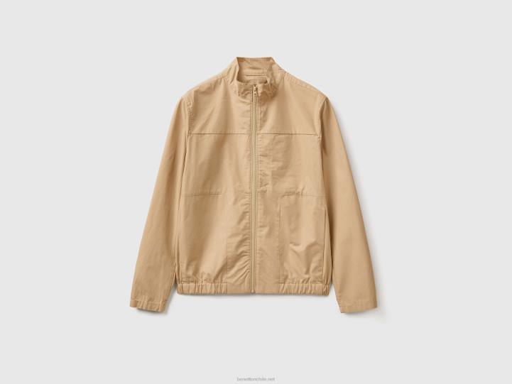 chaqueta ligera con cremallera NHBF4422 beige hombres Benetton