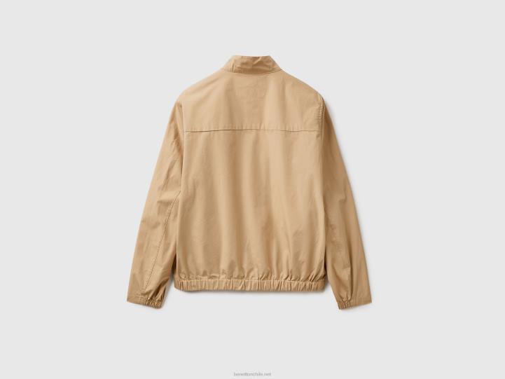 chaqueta ligera con cremallera NHBF4422 beige hombres Benetton