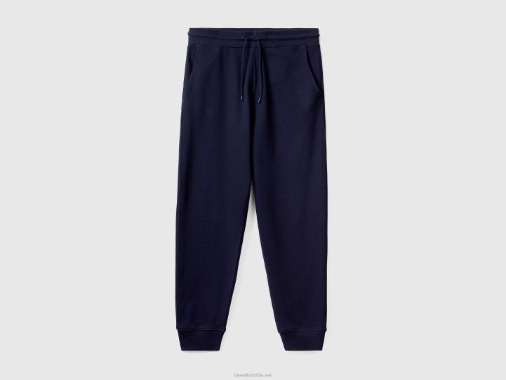 Joggers deportivos de algodón 100 % NHBF4622 azul oscuro hombres Benetton