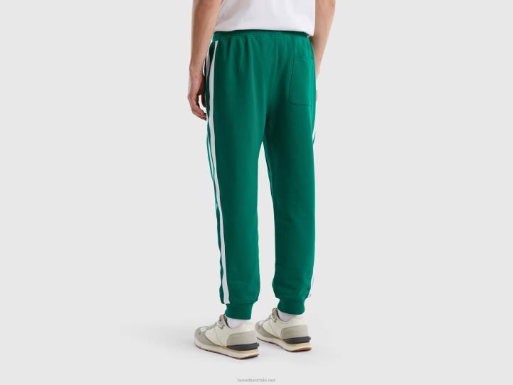 joggers con bandas laterales NHBF1424 verde oscuro hombres Benetton