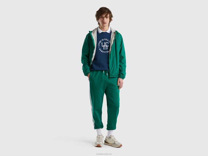 joggers con bandas laterales NHBF1424 verde oscuro hombres Benetton
