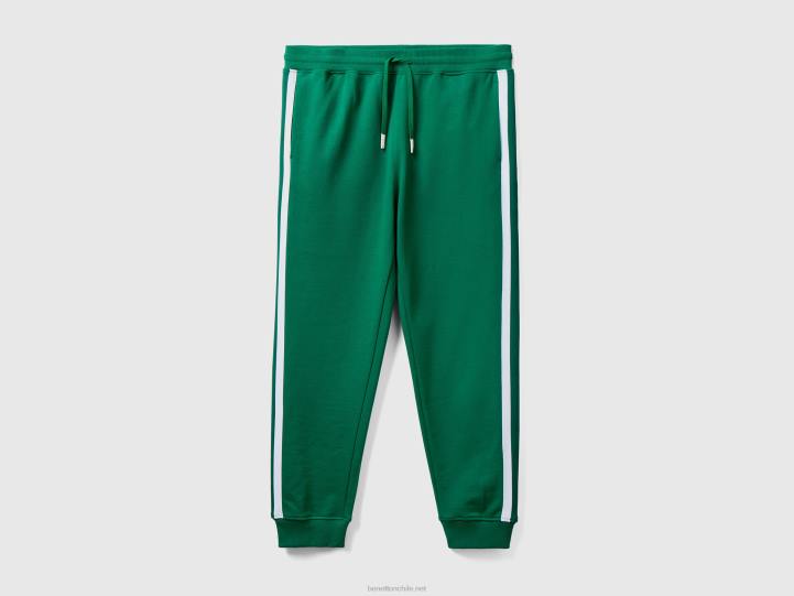 joggers con bandas laterales NHBF1424 verde oscuro hombres Benetton