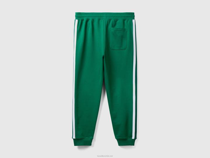 joggers con bandas laterales NHBF1424 verde oscuro hombres Benetton