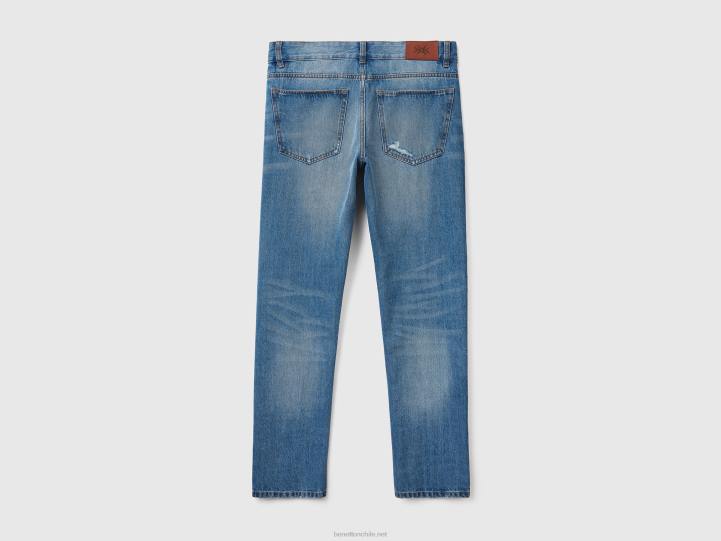 jeans 100% algodón con rasgaduras NHBF4665 cielo azul hombres Benetton