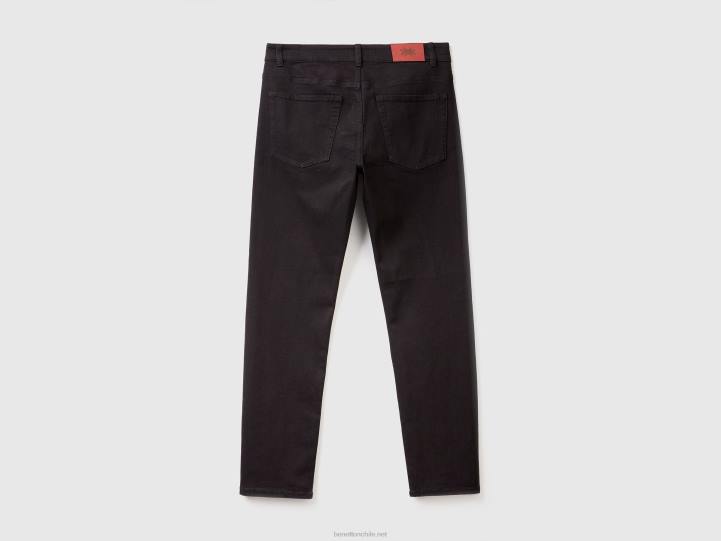 jeans ajustados con cinco bolsillos NHBF1489 negro hombres Benetton