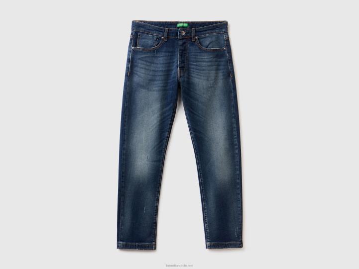 jeans ajustados con cinco bolsillos NHBF4675 azul hombres Benetton