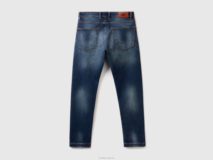 jeans ajustados con cinco bolsillos NHBF4675 azul hombres Benetton