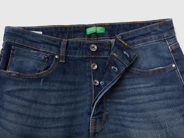 jeans ajustados con cinco bolsillos NHBF4675 azul hombres Benetton