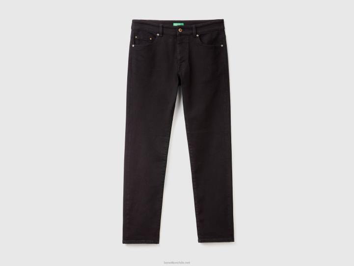 jeans ajustados con cinco bolsillos NHBF4680 negro hombres Benetton