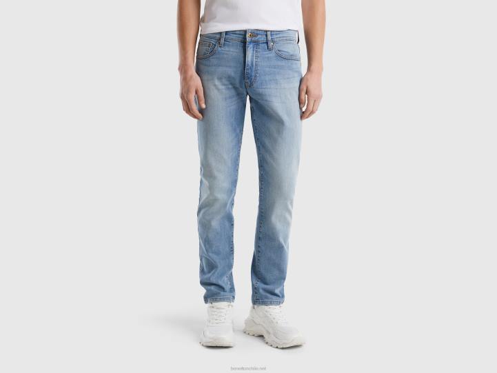jeans ajustados con lágrimas NHBF1479 cielo azul hombres Benetton