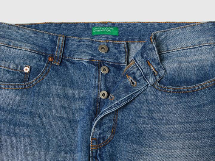 jeans de pierna recta 100% algodón NHBF1482 azul hombres Benetton