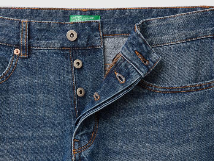 jeans de pierna recta 100% algodón NHBF4684 azul hombres Benetton