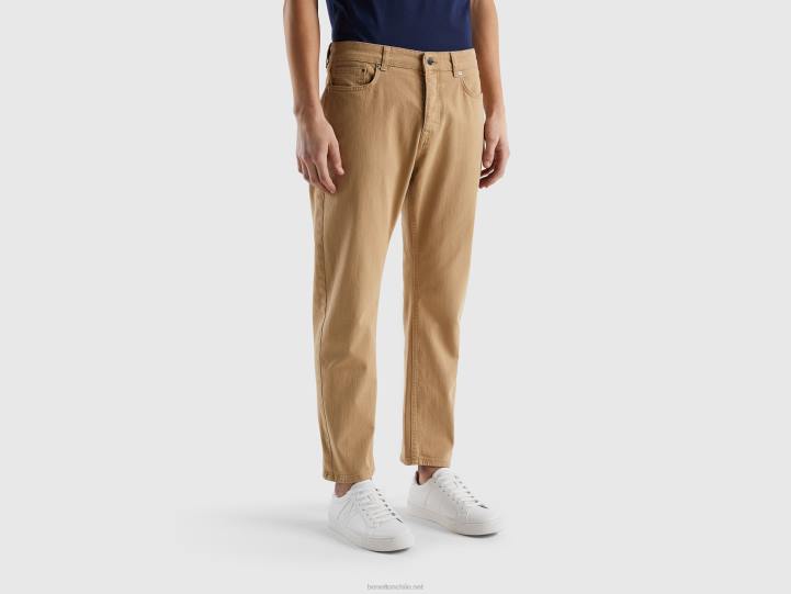 pantalones carrot fit NHBF1472 beige hombres Benetton