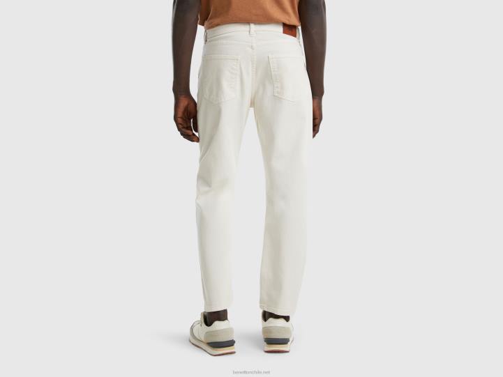 pantalones carrot fit NHBF1485 Blanco crema hombres Benetton