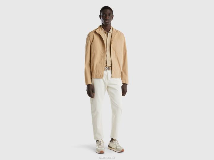 pantalones carrot fit NHBF4674 Blanco crema hombres Benetton