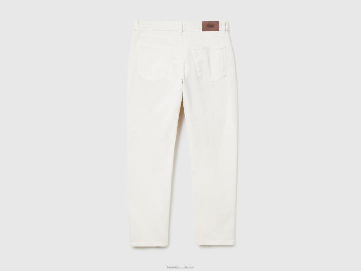 pantalones carrot fit NHBF4674 Blanco crema hombres Benetton