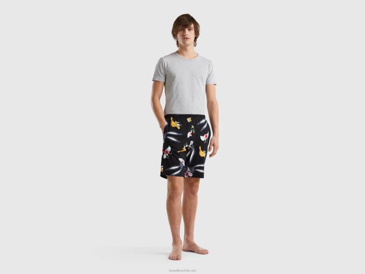 looney tunes bermudas NHBF1609 negro hombres Benetton