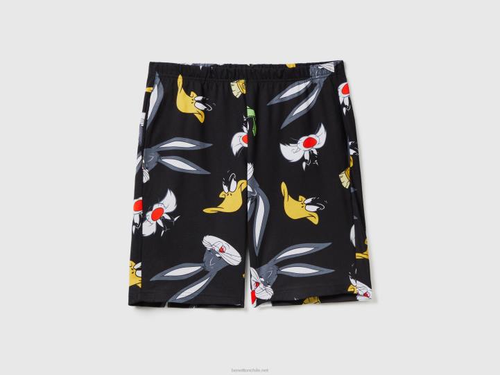 looney tunes bermudas NHBF1609 negro hombres Benetton