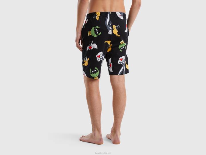 looney tunes bermudas NHBF4723 negro hombres Benetton