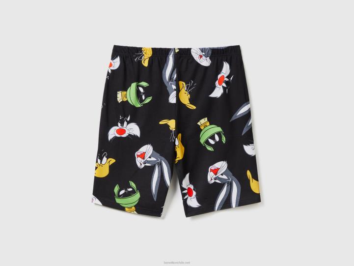 looney tunes bermudas NHBF4723 negro hombres Benetton