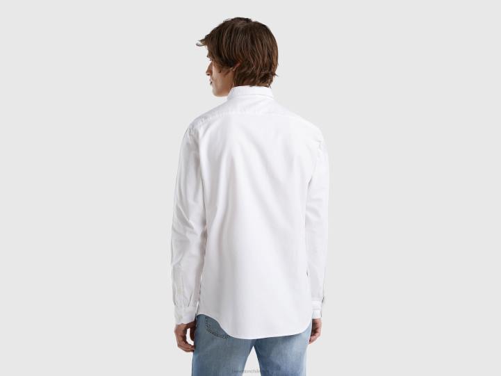 camisa slim fit en 100% algodón NHBF1339 blanco hombres Benetton