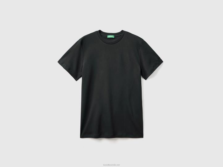 Camiseta 100% algodón NHBF1232 negro hombres Benetton