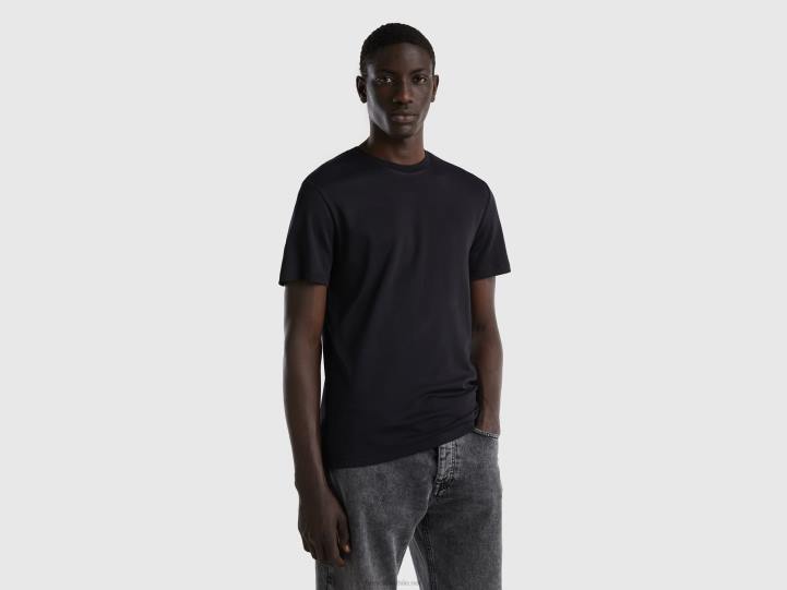 Camiseta 100% algodón NHBF4444 negro hombres Benetton