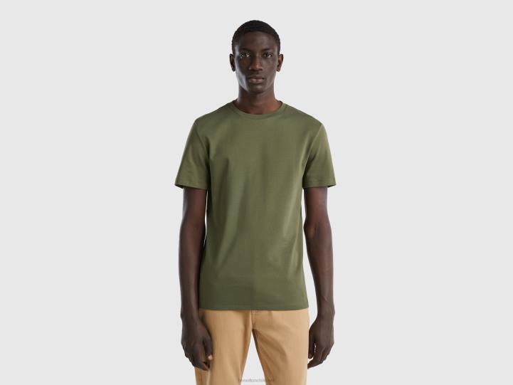 Camiseta 100% algodón NHBF4446 verde militar hombres Benetton