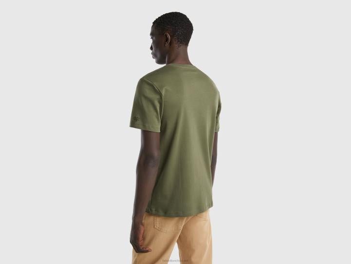 Camiseta 100% algodón NHBF4446 verde militar hombres Benetton