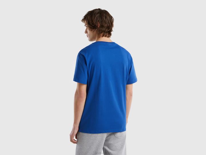 Camiseta básica 100% algodón orgánico NHBF1267 azul brillante hombres Benetton