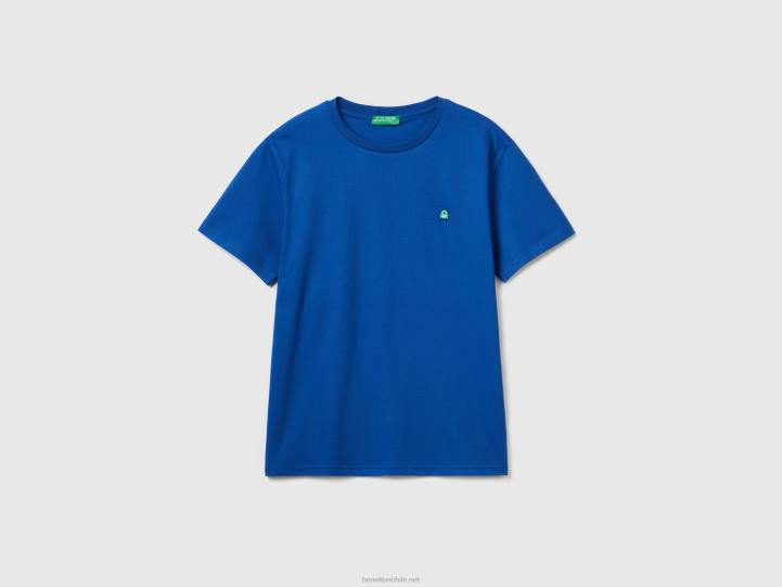Camiseta básica 100% algodón orgánico NHBF1267 azul brillante hombres Benetton