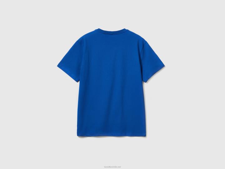Camiseta básica 100% algodón orgánico NHBF1267 azul brillante hombres Benetton