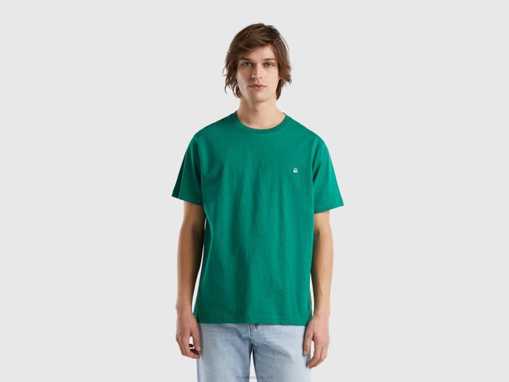 Camiseta básica 100% algodón orgánico NHBF1278 verde oscuro hombres Benetton