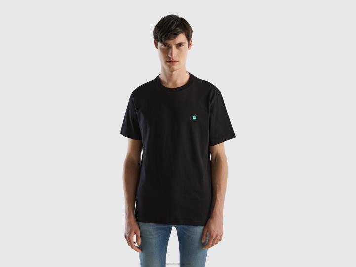 Camiseta básica 100% algodón orgánico NHBF1279 negro hombres Benetton