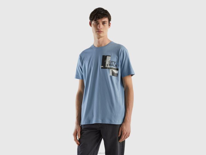 camiseta con foto impresa NHBF1215 fuerza aérea azul hombres Benetton