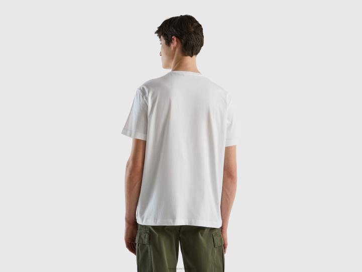 camiseta con foto impresa NHBF4479 blanco hombres Benetton