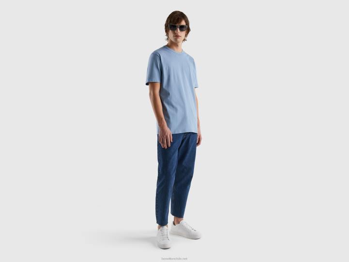 camiseta de algodón cálido NHBF4489 fuerza aérea azul hombres Benetton